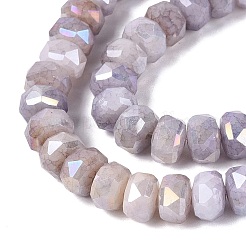 Electroplate Crackle Imitation Jade Glass Beads Strands&nbsp;EGLA-Q135-01A-C01