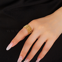 Layered Hollow Circle Adjustable Brass Cuff Rings for Women&nbsp;XW1533