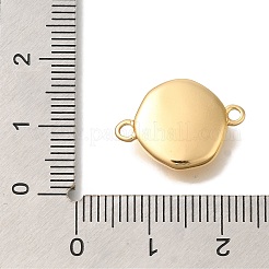 Brass Pave Natural White Shell Flat Round Connector Charms&nbsp;KK-K388-79G