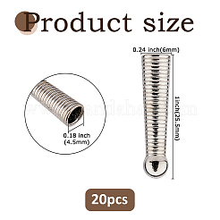 20 個の合金コード端  ボロタイエンドキャップ  コーン  プラチナ  25.5x6mm  内径：4.5mm&nbsp;FIND-FH0017-47