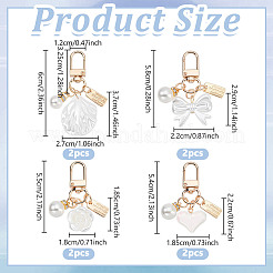 8Pcs 4 Styles ABS Imitation Pendant Decorations&nbsp;HJEW-NB0002-15