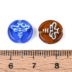 Painted Glass Beads&nbsp;GLAA-T025-39M