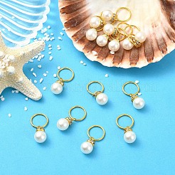 15個のアクリルパールペンダント  ラウンドチャーム  鉄丸カン付き  ゴールドカラー  30mm  穴：1.8mm&nbsp;PALLOY-YW00225
