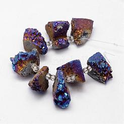 Electroplated Natural Agate Bead Strands&nbsp;G-G893-07