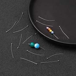 真鍮のボールヘッドピン  カドミウムフリー＆鉛フリー  プラチナ  30x0.5mm  24ゲージ  ヘッド：2mm  約510個/50g&nbsp;X-KK-R020-07P