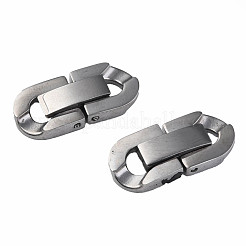 変色しない304ステンレススチール製折りたたみ式留め具  オーバル  ステンレス鋼色  19x9x3mm  穴：2x3.5mm&nbsp;STAS-N087-48B-01P
