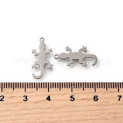 トカゲ 304 ステンレス ペンダント  変色防止  ステンレス鋼色  19x9x1mm  穴：1mm&nbsp;STAS-M119-04P