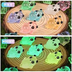 32個 8スタイル 光る樹脂パンダオーナメント  暗闇で光るホームデコレーション  ミックスカラー  23~26x23~33mm  4個/スタイル&nbsp;DJEW-SZ0001-18