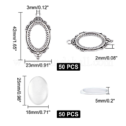100 Pcs DIY Oval Pendant Making Kits&nbsp;TIBEP-AR0001-02AS