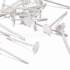 925 Sterling Silver Flat Pad  Stud Earring Findings&nbsp;STER-K167-045C-S