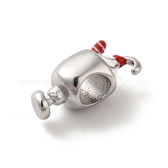 304ステンレススチールエナメルヨーロピアンビーズ  大穴ビーズ  アイスクリーム  ステンレス鋼色  16.5x10x7.5mm  穴：4.5x5mm&nbsp;STAS-G308-23P