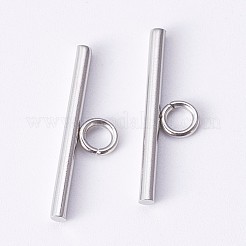 変色しにくい304ステンレススチールのトグル留め具  ステンレス鋼色  リング：21x16x2mm  穴：3mm  バー：23x7x2mm  穴：3mm&nbsp;STAS-P190-07
