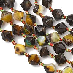 Natural Banded Agate/Striped Beads Strands&nbsp;G-A306-C02-01