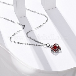 304 Stainless Steel Hyacinth Rhinestone Criss-cross Pendant Cable Chain Necklaces for Women&nbsp;STAS-Z114-21P