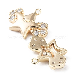 Brass with Clear Cubic Zirconia Charms&nbsp;KK-G474-02G
