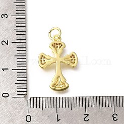 Brass Micro Pave Clear Cubic Zirconia Pendants&nbsp;KK-M297-11G