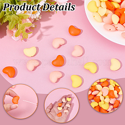 48Pcs 4 Colors Heart Silicone Focal Beads&nbsp;SIL-SC0003-23