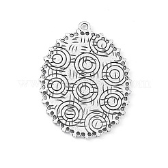Tibetan Style Alloy Oval Tray Cabochon Settings&nbsp;TIBEP-5437-AS-FF