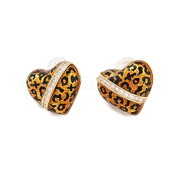 Brass Rhinestone Stud Earrings&nbsp;EJEW-P301-10G