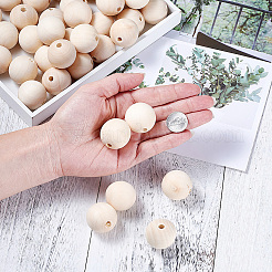 Round Unfinished Wood Beads&nbsp;WOOD-TA0001-07-LF