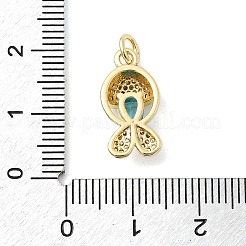 Brass Micro Pave Cubic Zirconia Pendants&nbsp;KK-C137-08G-03
