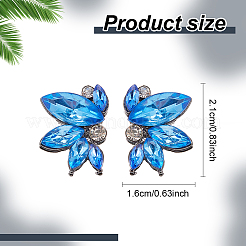 6 Pairs 6 Colors Sparkling Rhinestone Stud Earrings with Alloy Pins&nbsp;EJEW-AN0004-32