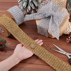 5 Yards Stretchable Glitter Mesh Ribbon&nbsp;DIY-WH0470-85A