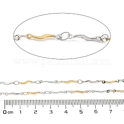 イオンプレーティング（IP）304ステンレスリンクチェーン  ハンダ付け  スプールで  ゴールデン·ステンレス鋼色  12.5x2x0.9mm  3.5x2.5x0.4mm  約32.81フィート（10m）/ロール&nbsp;CHS-M005-09GP