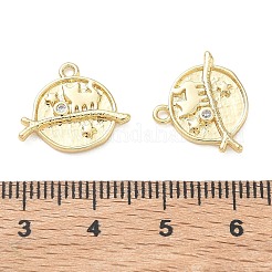 Brass Micro Pave Clear Cubic Zirconia Pendants&nbsp;KK-C259-15G