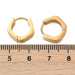 304ステンレススチール研磨効果フープピアス  イオンプレーティング（ip）  ゴールドカラー  13x13.5x4mm&nbsp;EJEW-M001-35G