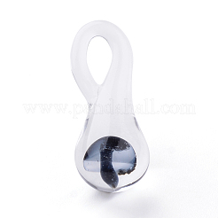 手作りランプワークガラスペンダント  パイレックス  キノコ  ブラック  21~25x9~10mm  穴：3~4mm&nbsp;X-LAMP-Q028-12C