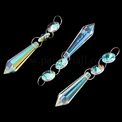 3Pcs Crystal Glass Hanging Sun Catcher&nbsp;AJEW-TADJ0001-08B