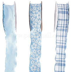 3 Rolls 3 Styles Polyester Ruffled Ribbon for Sewing Decoration&nbsp;OCOR-CY0003-64B