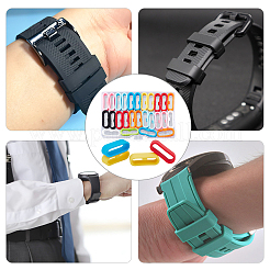 36Pcs 9 Colors Silicone Replacement Watch Band Strap Loops&nbsp;SIL-GF0001-10