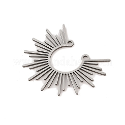 ステンレスペンダント201個  レーザー切断  太陽のチャーム  ステンレス鋼色  32.5x40x1mm  穴：2mm&nbsp;STAS-Z109-12P-1