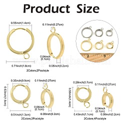 16Pcs 201 Stainless Steel Huggie Hoop Earrings Findings&nbsp;STAS-FS0002-26D