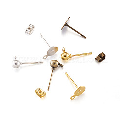 Brass Stud Earring Findings&nbsp;KK-TA0007-78
