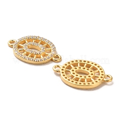 スターリングシルバーコネクターチャーム925個  クリアキュービックジルコニア  オーバル  18KGP本金メッキ  12x19x1.8mm  穴：1.4mm&nbsp;STER-H110-11G