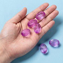 透明なアクリルビーズ  オーバル  蘭  26x18mm  穴：2mm  約265個/500g&nbsp;TACR-365-48