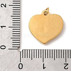 304ステンレススチールエナメルペンダント  エンジェルチャーム付きハート  丸カン付き  イオンプレーティング（ip）  18KGP本金メッキ  ホワイト  15.5x15.5x2.5mm  穴：2.5mm&nbsp;STAS-B093-05G-01