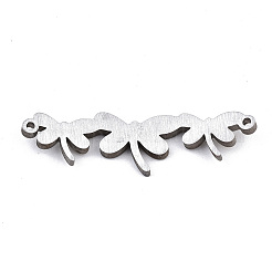 変色しない304ステンレススチールリンクコネクター  レーザー切断  トンボ  ステンレス鋼色  8.5x30.5x1.5mm  穴：1mm&nbsp;LS-STAS-T059-15P