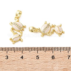 Brass Micro Pave Clear Cubic Zirconia Pendants&nbsp;CU-CBA2554-09G-01