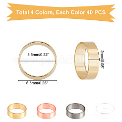 160個 4色 304ステンレススチール リンキングリング  リング形状  ミックスカラー  6.5x2mm  内径：5.5mm  40個/カラー&nbsp;STAS-UN0028-20