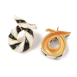 Brass with Enamel Twist Stud Earrings for Women&nbsp;EJEW-Q389-02G-02