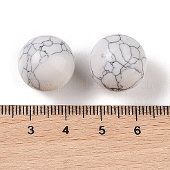 Synthetic Howlite No Hole Sphere Beads&nbsp;G-K353-04D-13