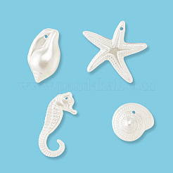 150gのアクリル模造真珠ペンダント  混合図形  海のテーマ  雪  23~36x15.5~30.5x3.5~10mm  穴：1.2~1.5mm  150グラム&nbsp;OACR-SP0001-55