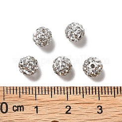 パヴェボールディスコビーズ  樹脂粘土ラインストーンビーズ  グレードA  クリスタル  pp9（1.5mm）  1.6mm  穴：6mm&nbsp;LS-RB-Q195-6mm-001