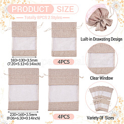 8Pcs 2 Styles Cotton Packing Pouches&nbsp;OP-TA0001-17B