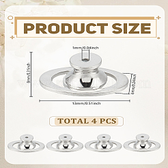 真鍮製イヤーナット4個  オーバル  プラチナ  13x8x6mm  穴：1mm&nbsp;KK-LP0004-04P