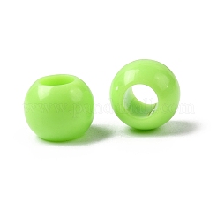 不透明アクリルヨーロピアンビーズ  大穴ビーズ  ラウンド  淡緑色  10mm  穴：4.6mm  約：1200個/ 500 G&nbsp;SACR-ZX012-17D